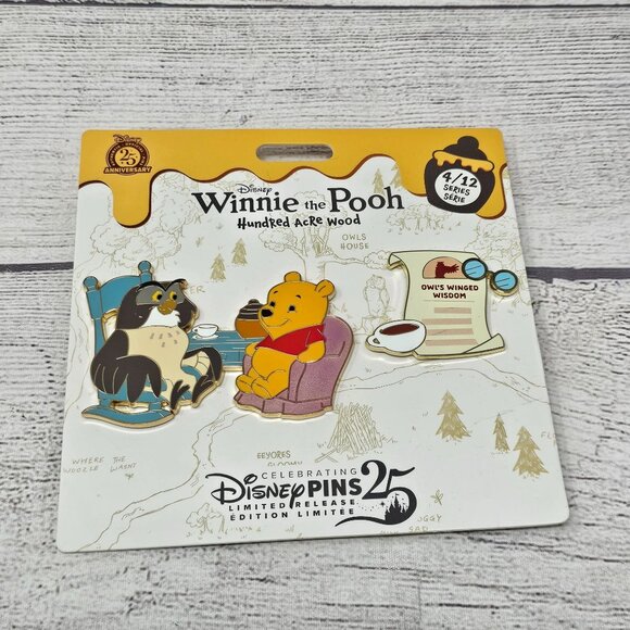 NEW! Winnie The Pooh and Owl Hundred Acre Wood Series 4/12 LE Pin Set - Picture 1 of 2
